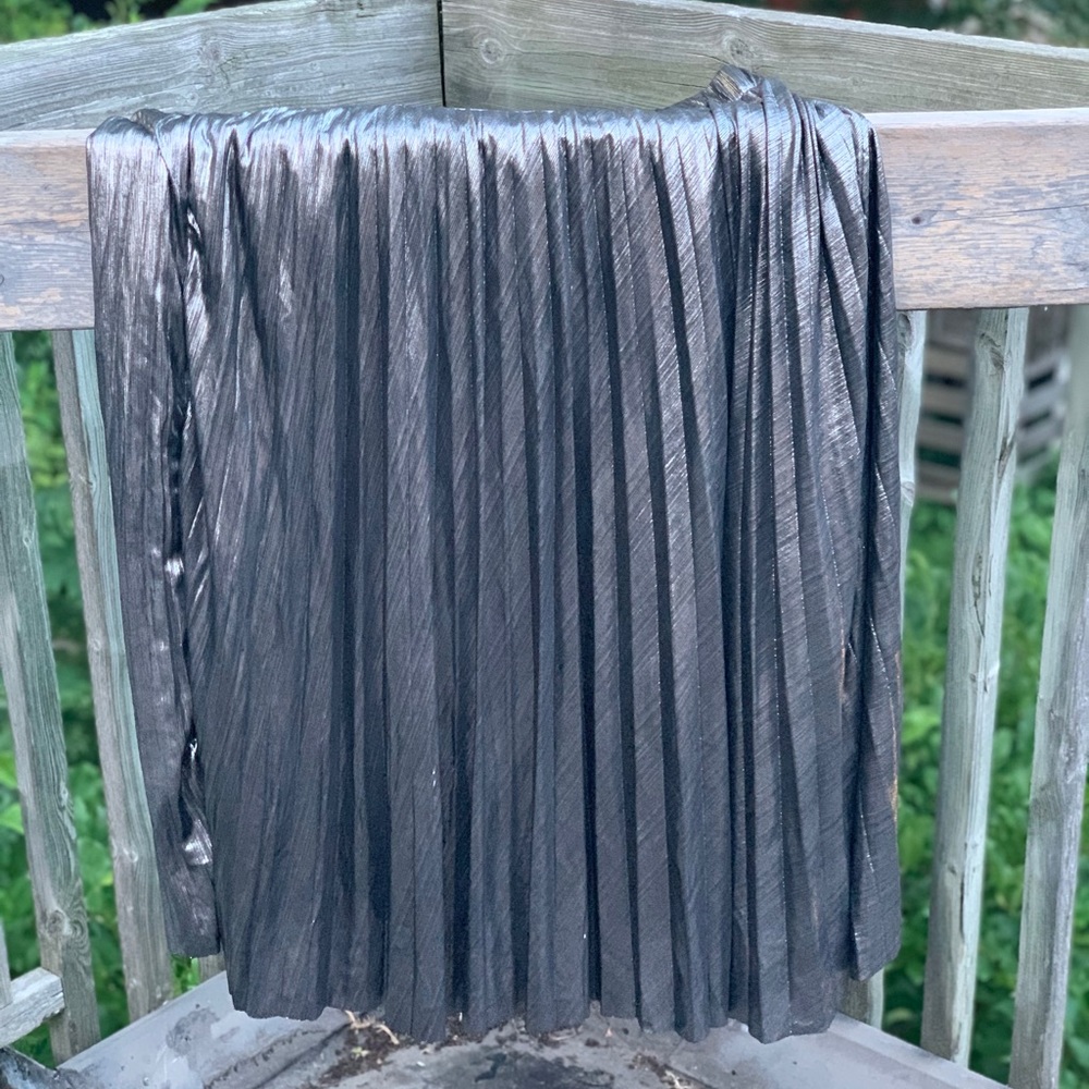 Boohoo Silver Midi Skirt